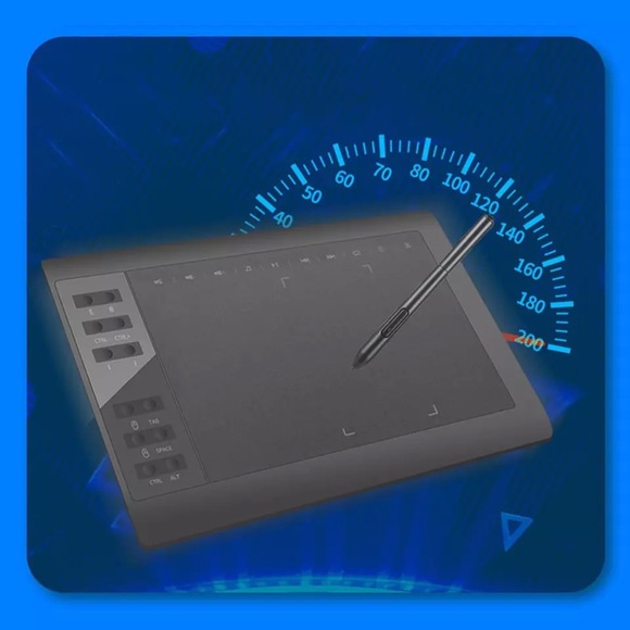 Black VINSA VIN1060PLUS Drawing Tablet Digital Pen Tablet with Stylus 14inch - Picture 1 of 4